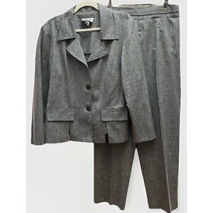 VTG Dawn Joy‎ 2 Grey Pantsuit 16p Officecore Secretary Lightweight (flaw)